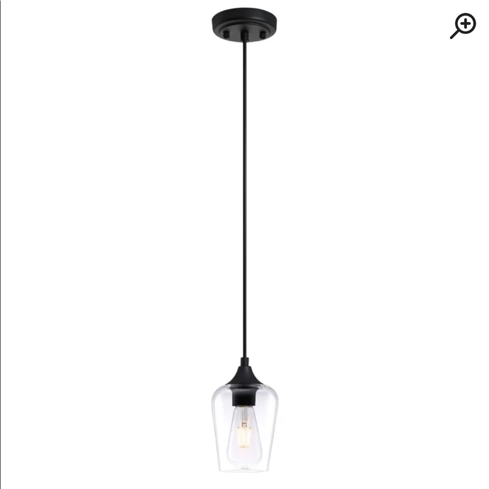 Wayfair pendant lights (set of 2). Black with clear glass